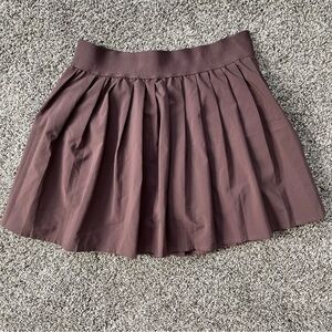 If it were me | Pleated Skater Mini Skirt with bike shorts | Brown | Size Medium